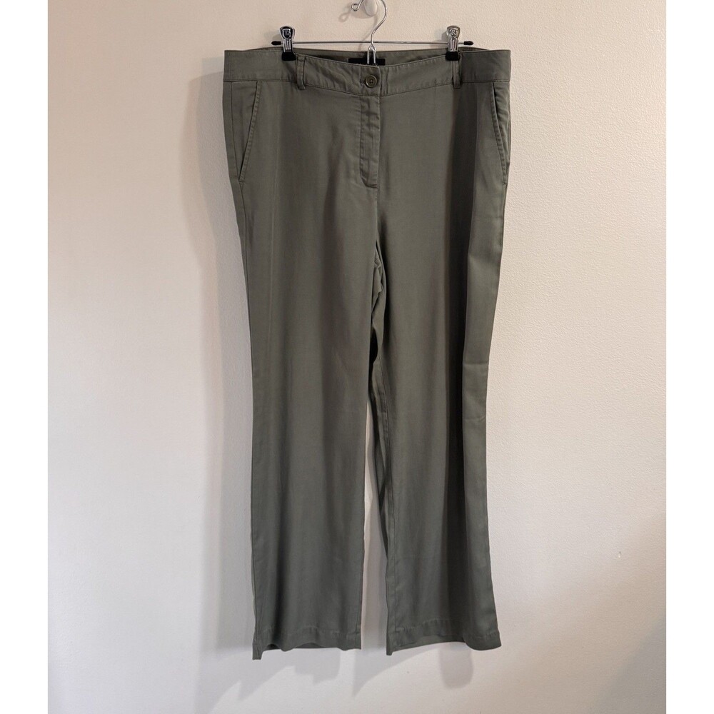 NWOT Talbots Pants 14 Soft 100% Lyocell Green Gray Bootcut High Rise Comfy